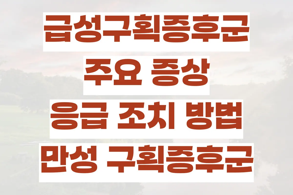 급성구획증후군 문근영, 주요 증상, 응급 조치 방법, 치료 방법, 만성 구획증후군