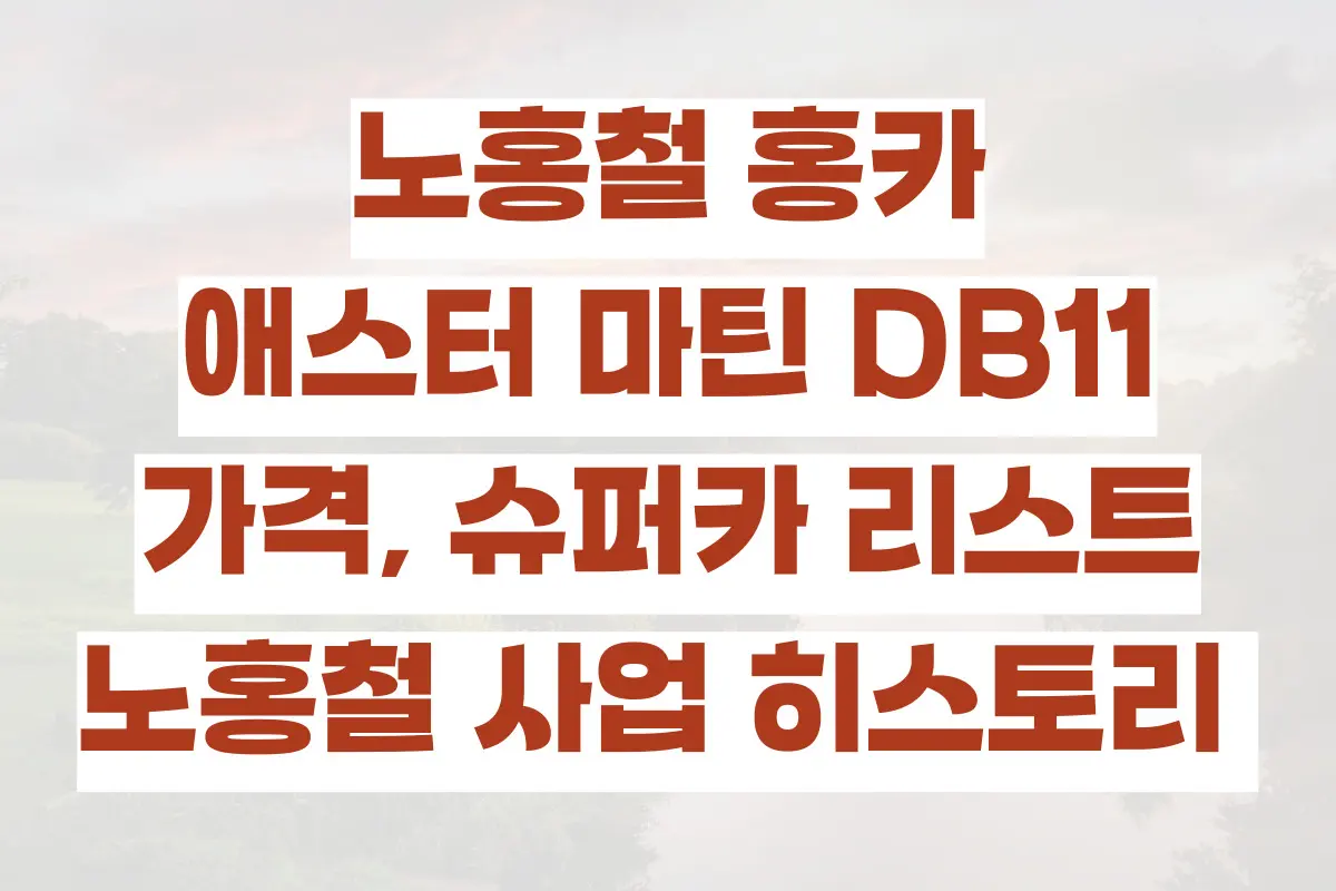 노홍철 홍카, 애스터 마틴 DB11, 가격, 슈퍼카 리스트, 노홍철 사업 히스토리 