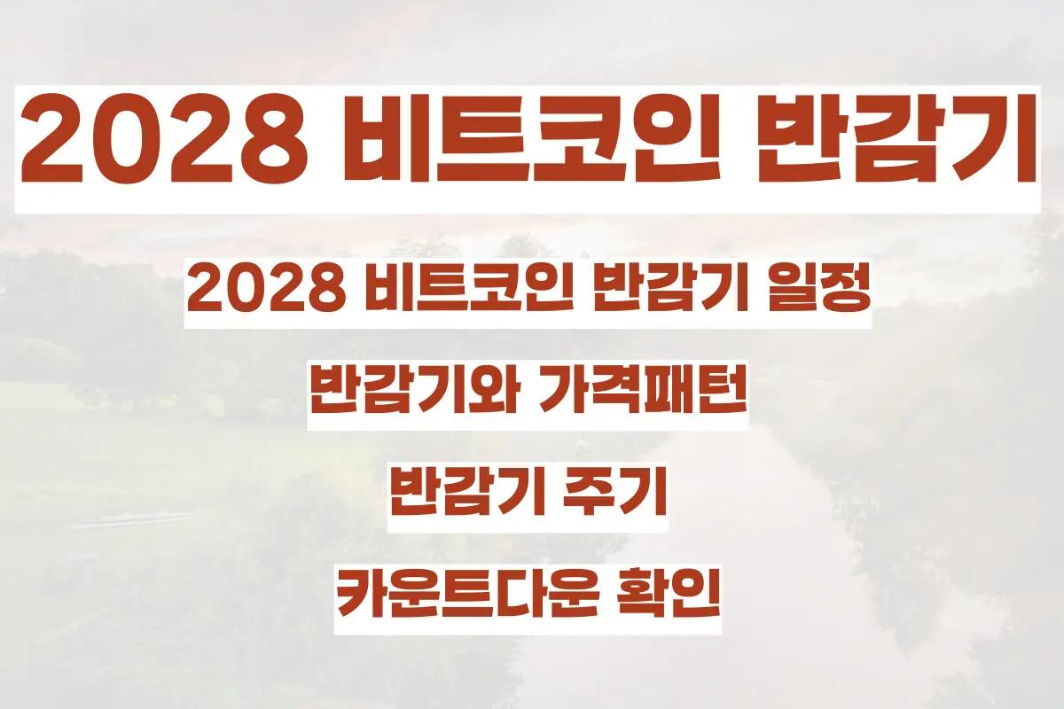 2028 비트코인 반감기 일정, 반감기와 가격패턴, 반감기 주기, 카운트다운 확인 방법