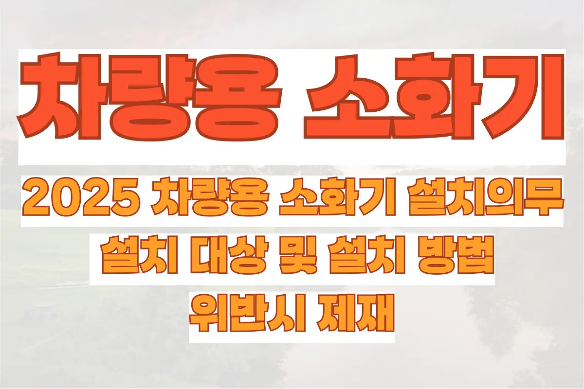 2025 차량용 소화기 설치의무, 설치 대상 및 설치 방법, 위반시 제재