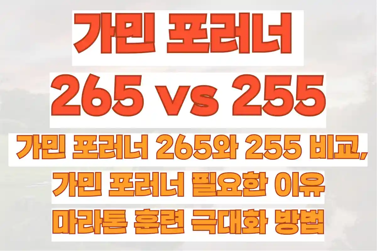 가민 포러너 265와 255 비교, 가민 포러너 필요한 이유와 마라톤 훈련 극대화 방법