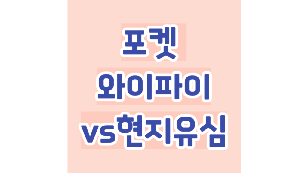 포켓 와이파이 vs 현지 유심