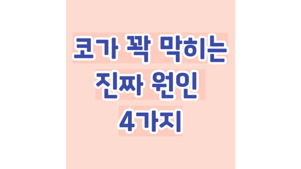 코가 꽉 막히는 진짜 원인 4가지